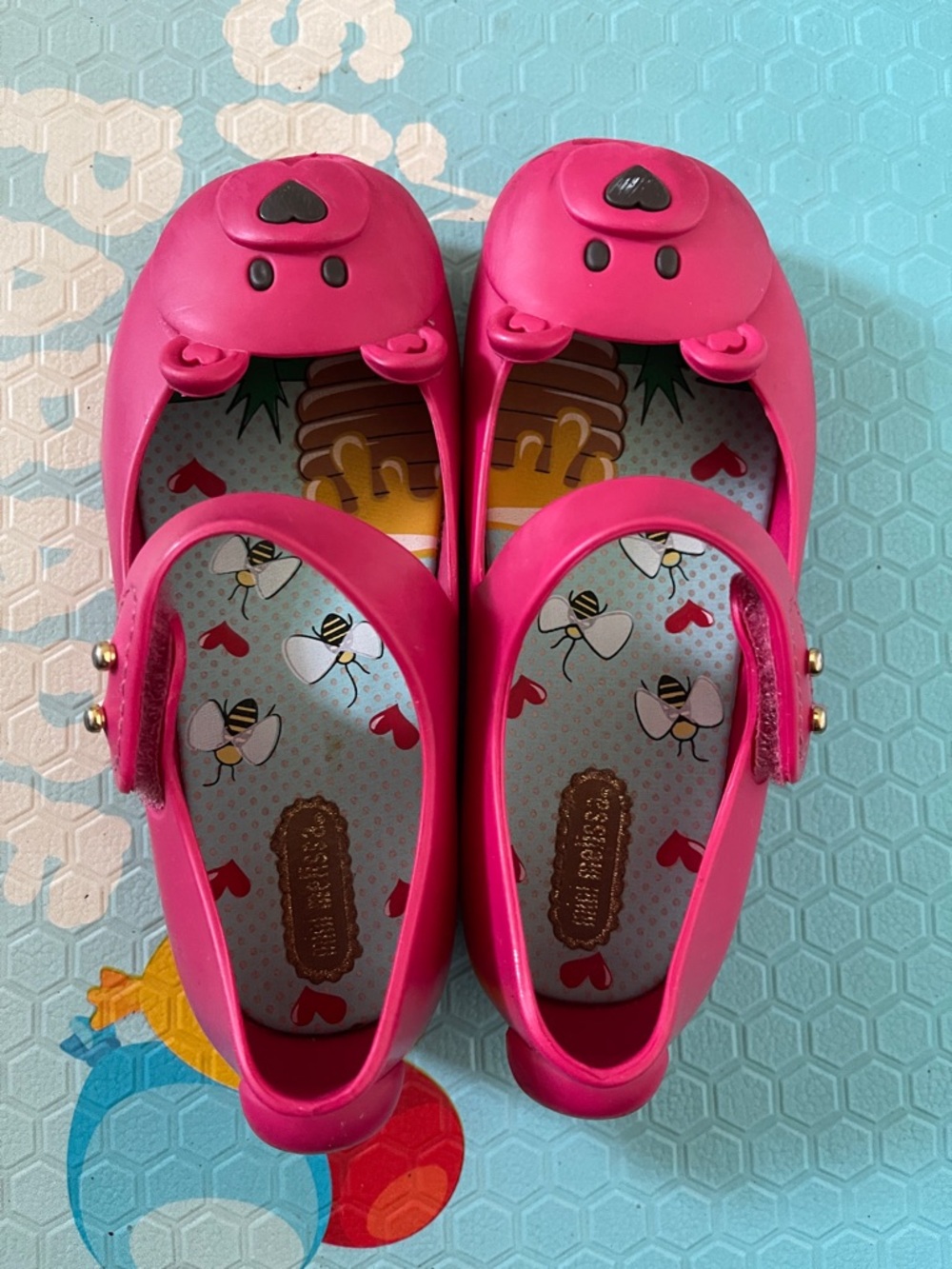 Mini Melissa Kids Pink Bear Mary Jane Shoes - Picture 6 of 6